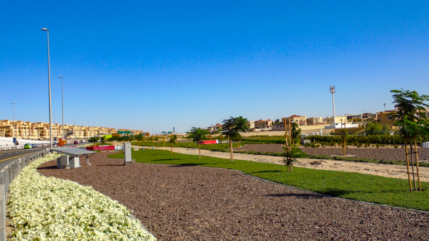 Hard landscape — Mirdif Interchange paving and kerb edge